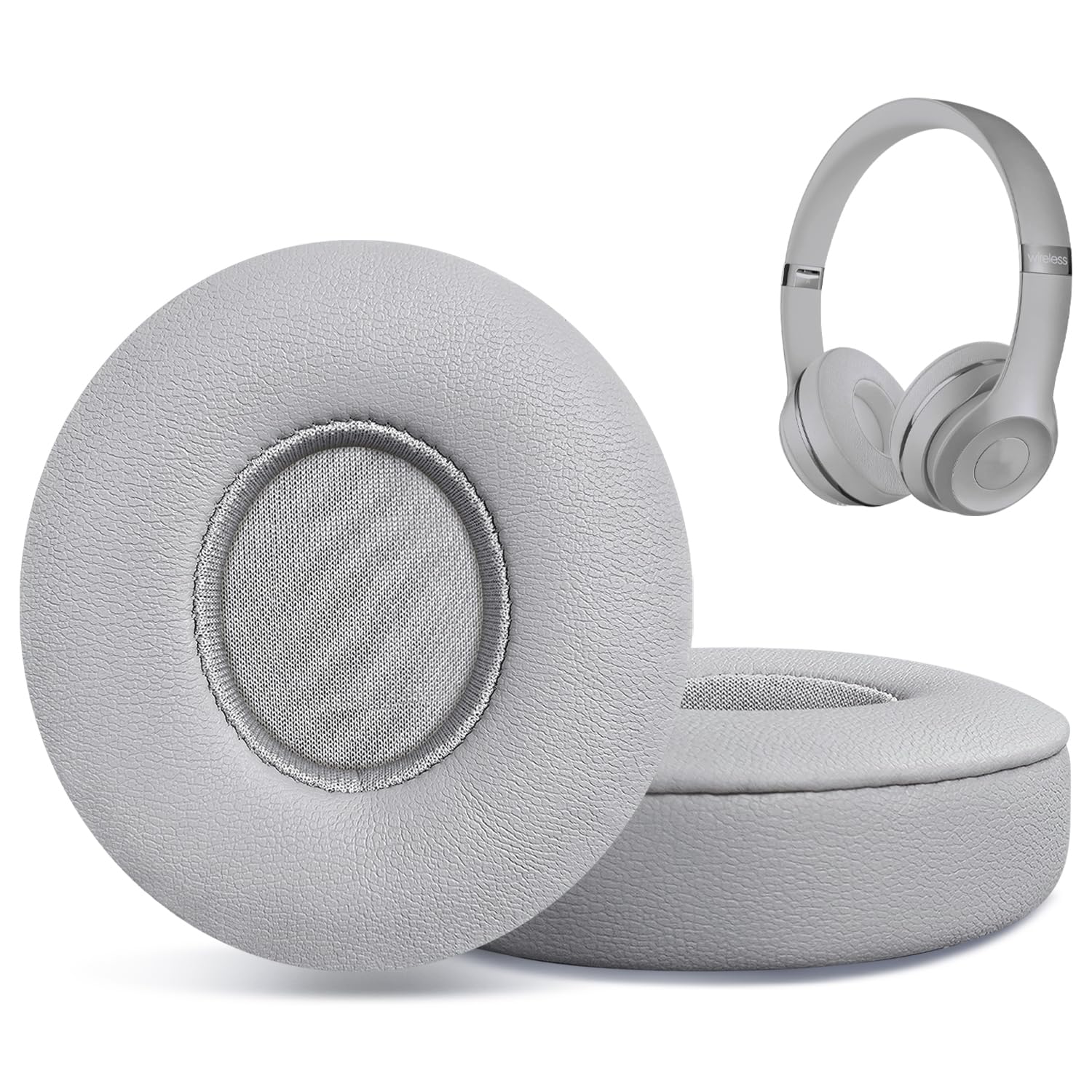 Replacement Ear Pads for Beats Solo 2 & Solo 3 Wireless On-Ear Headphones, Ear Cushions, Headset Earpads, Ear Cups Cover with Soft Protein Leather (