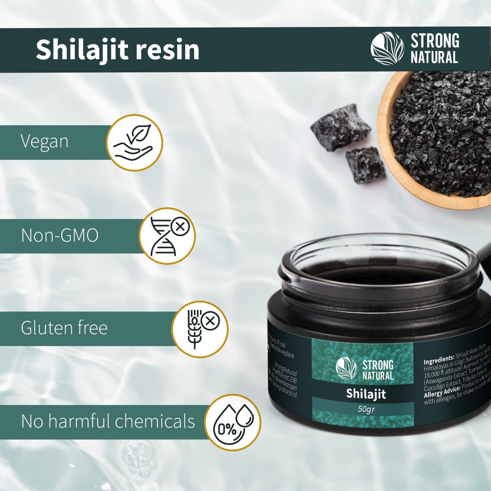 Resina originale Shilajit – Premium Shilajit himalayano – Fonte naturale di acido fulvico, acido umico e oligoelementi