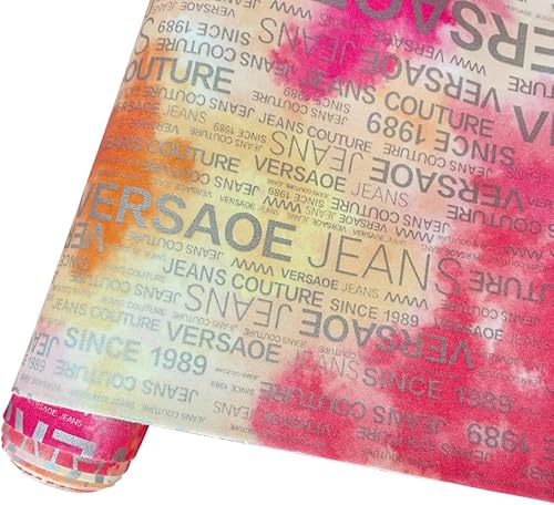 HYANG Iridescence - Hojas de piel sintética con letras rojas mate, 1 rollo de 12 x 53 pulgadas, piel sintética muy adecuada para aretes de cuero,