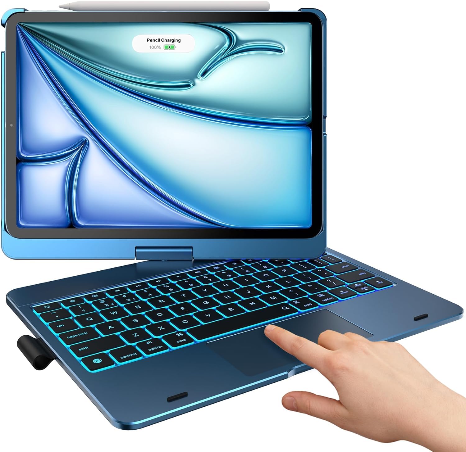 typecase Flexbook Touch Keyboard case for iPad Air 11 Inch (M2)-2024, Air 5th/4th Gen & iPad Pro 11 (4th/3rd/2nd/1st Gen), Touch-Trackpad, 10-Color Backlit,360° Rotable, Pencil Holder(Pacific Blue) (B0BCQMDZ3L) Amazon Price History, Amazon Price Tracker