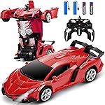 Dolanus Remote Control Car - Transform Robot RC Cars Contains All Batteries: One-Button Deformation and 360 Degree Rotating Drifting, Present Christmas Birthday Gift for Boys/Girls