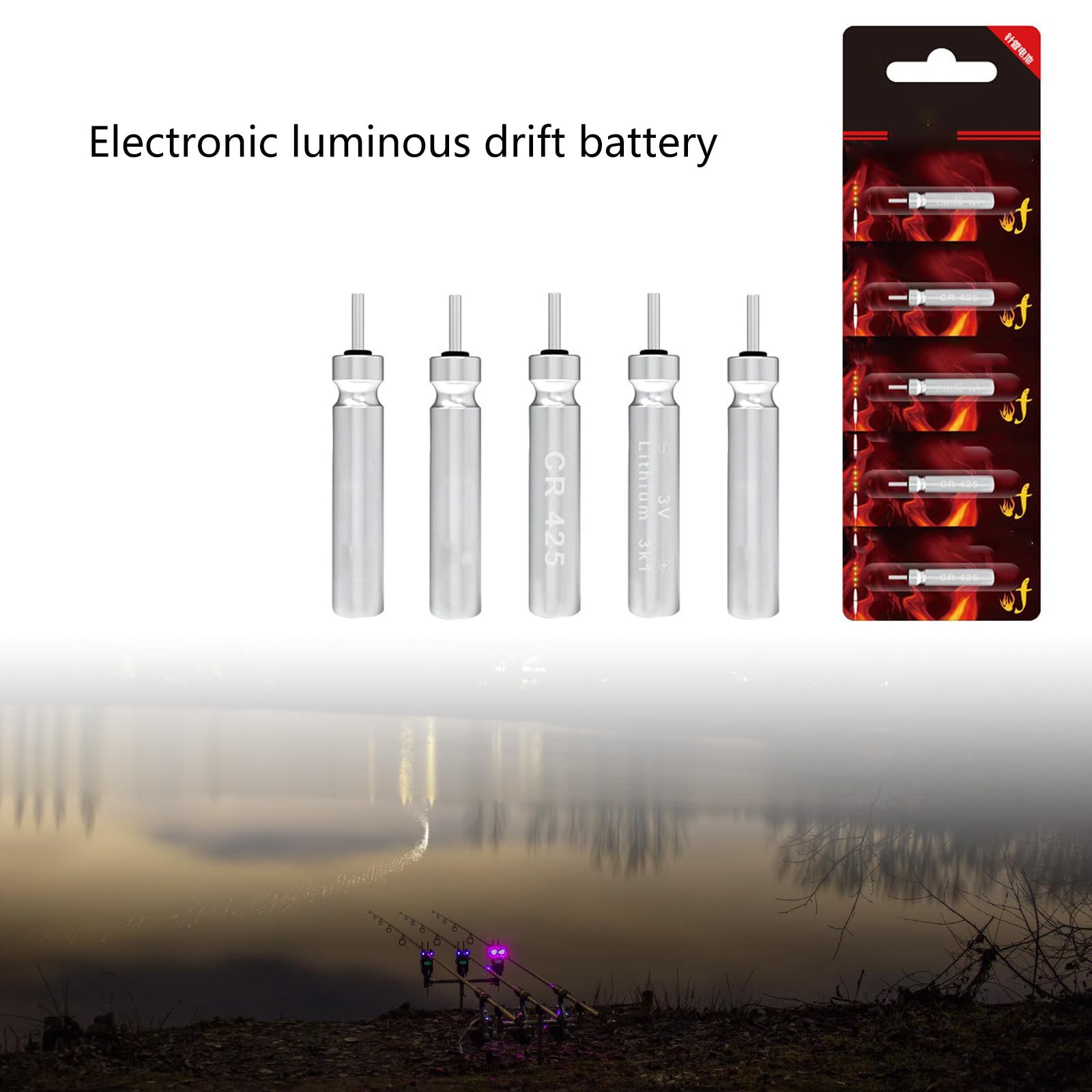GRABAGECAN Battery,CR425 Lithium Cells 25mAh Batteries for Fishing Electric Float Light, 3V Night Light Long Use Battery Set 5/10/15/20Pcs