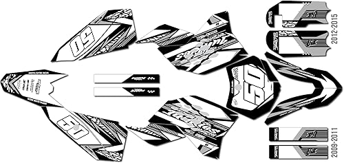 Miniatura 10 de Kit de gráficos para KTM 50SX Mini SX50 (2009-2011) Rugged Series Teal de 21 mil, calcomanías de motocicleta Dirt Pit Bike, accesorios de motocross