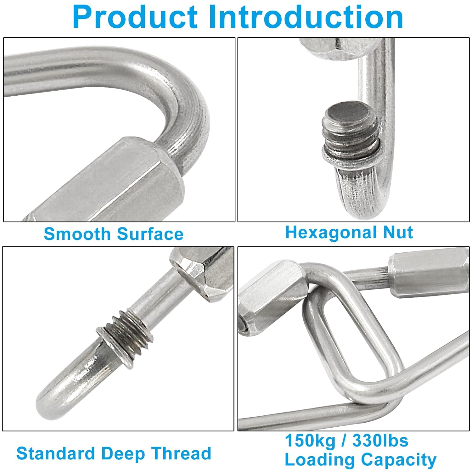 6Pcs Delta Quick Links 1/8 Inch 316 Stainless Steel Triangle Locking Quick Connector, M3.5 Quick Link Chain Heavy Duty Durable Chain Connector - 330lbs Capacity - Image 3