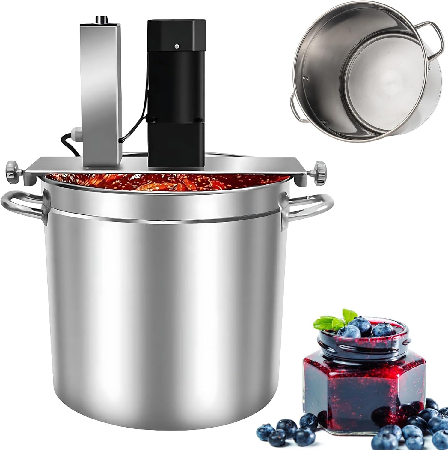 20L Electric Food Mixer with Adjustable Speed, Commercial Pot Stirrer for Soup & Sauce, Non-Stick Coating, Pure Copper Motor, Perfect for Seasoning & Mixing