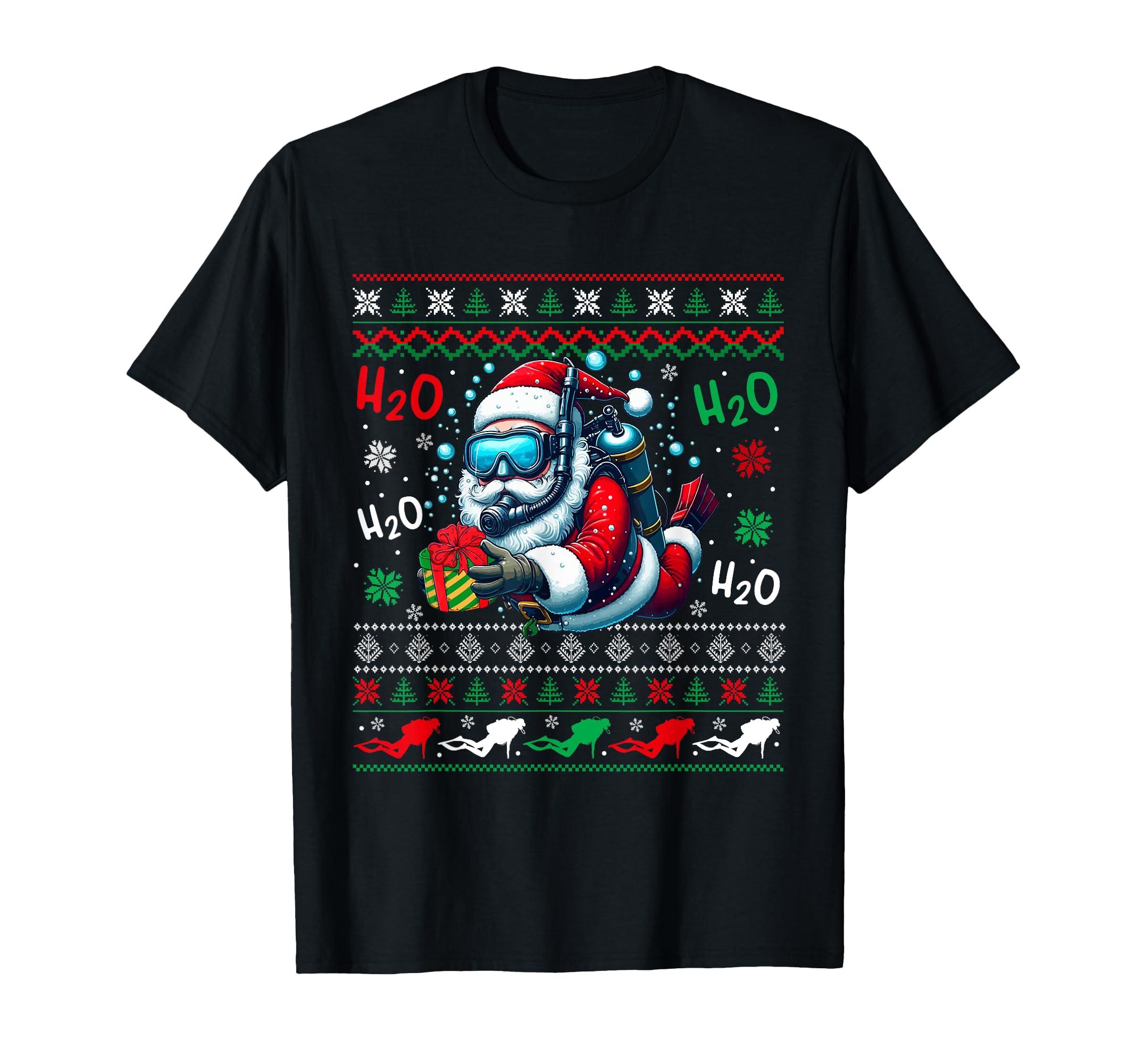 Christmas Sweater Santa Scuba Diving Scuba Diver Lover T-Shirt