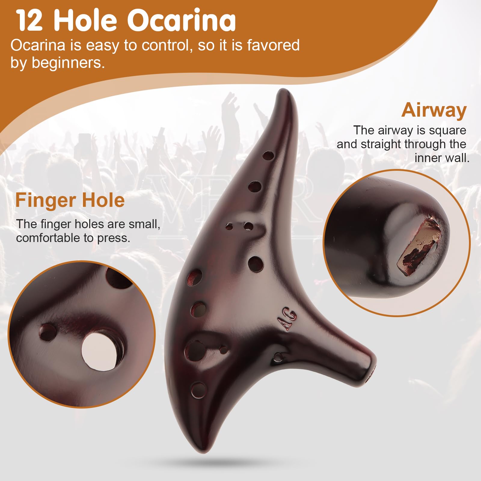 Ocarina Instruments de Musique Des pistes de Base pour Enfants Adultes Fumés Instrument de Musique Cadeau pour Enfants Et Adultes