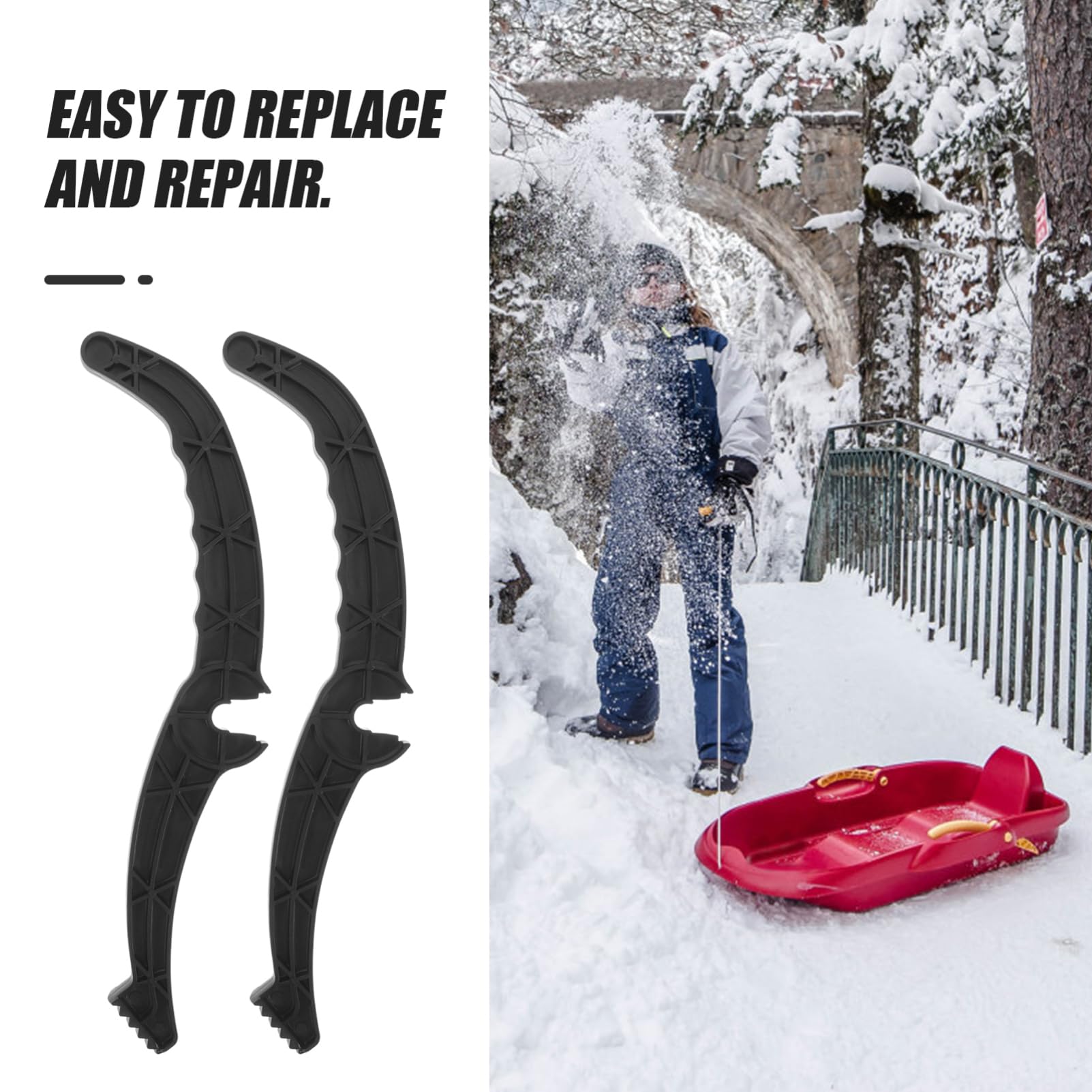 BESPORTBLE Snowboard-Zubehör Schneehose Snowboardstiefel Bausatz Winterhandschuhe Herren Snowboardhelm Kunststoff-Snowboard-Bremsstufe Outdoor-Skizubehör Brettgriff Plastik Black