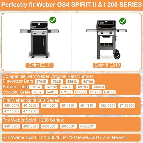 Miniatura 55 de Piezas de parrilla para Weber Spirit 2 Piezas de parrilla GS4 Spirit II E210 S210 E220 S220, repuesto para barras aromatizantes Weber GS4 Spirit 2