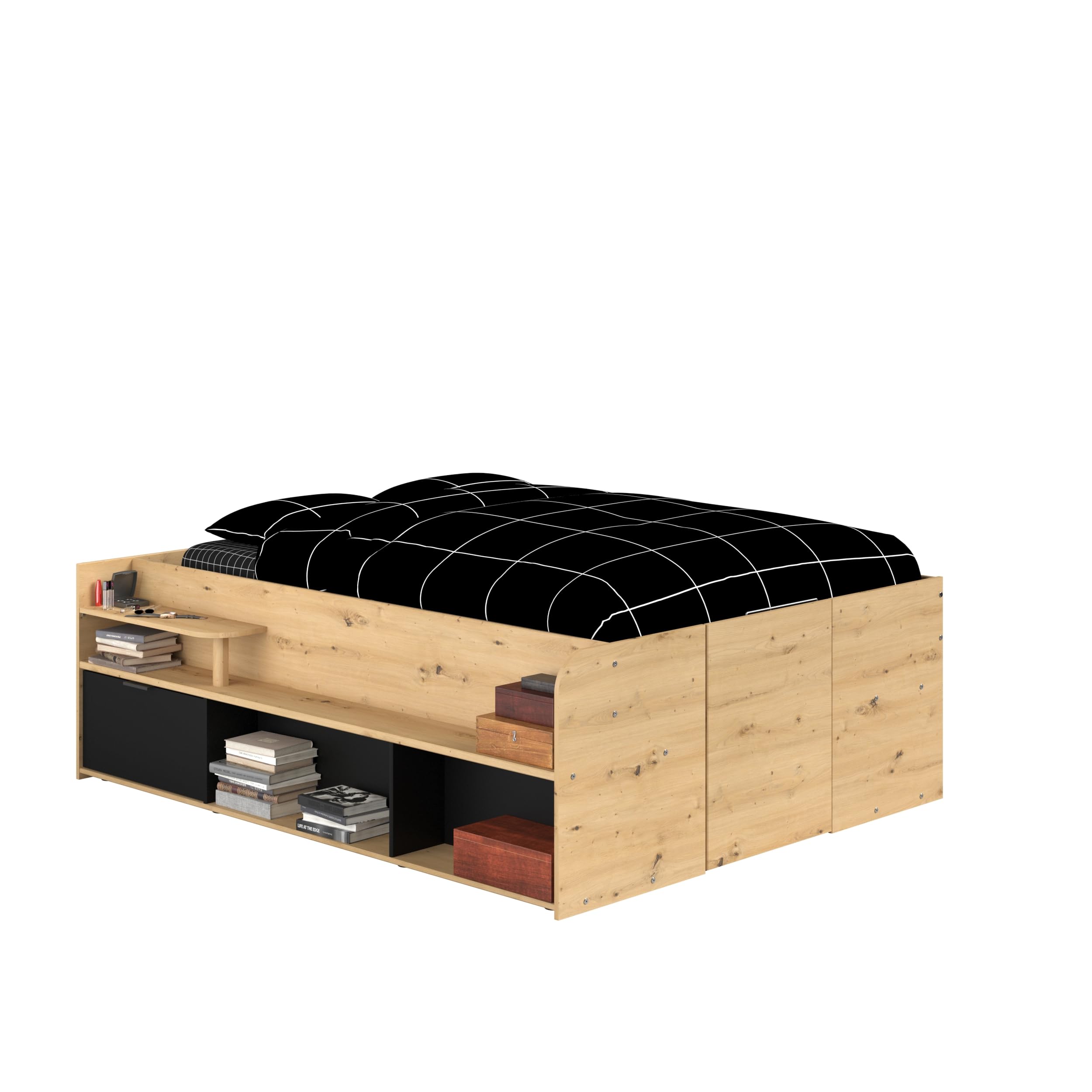 Lit avec Espace de Rangement Taravel 140x200 - Nature