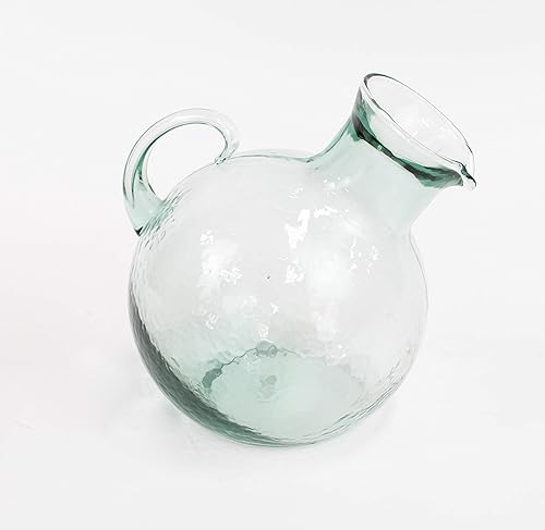 Miniatura 3 de MY SWANKY HOME Jarra de bola inclinada redonda clásica de estilo vintage de 10 pulgadas de vidrio hecho a mano