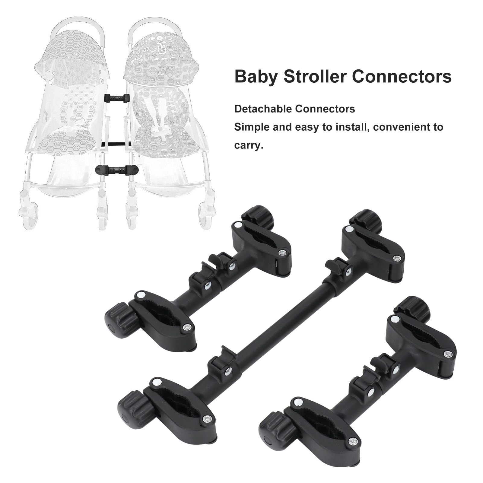 Conector de Cochecito Gemelo para bebé, Conector de Cochecito de bebé Plegable Conector de Cochecito de bebé Gemelo, Convierte Dos Cochecitos Individuales en un Cochecito Doble