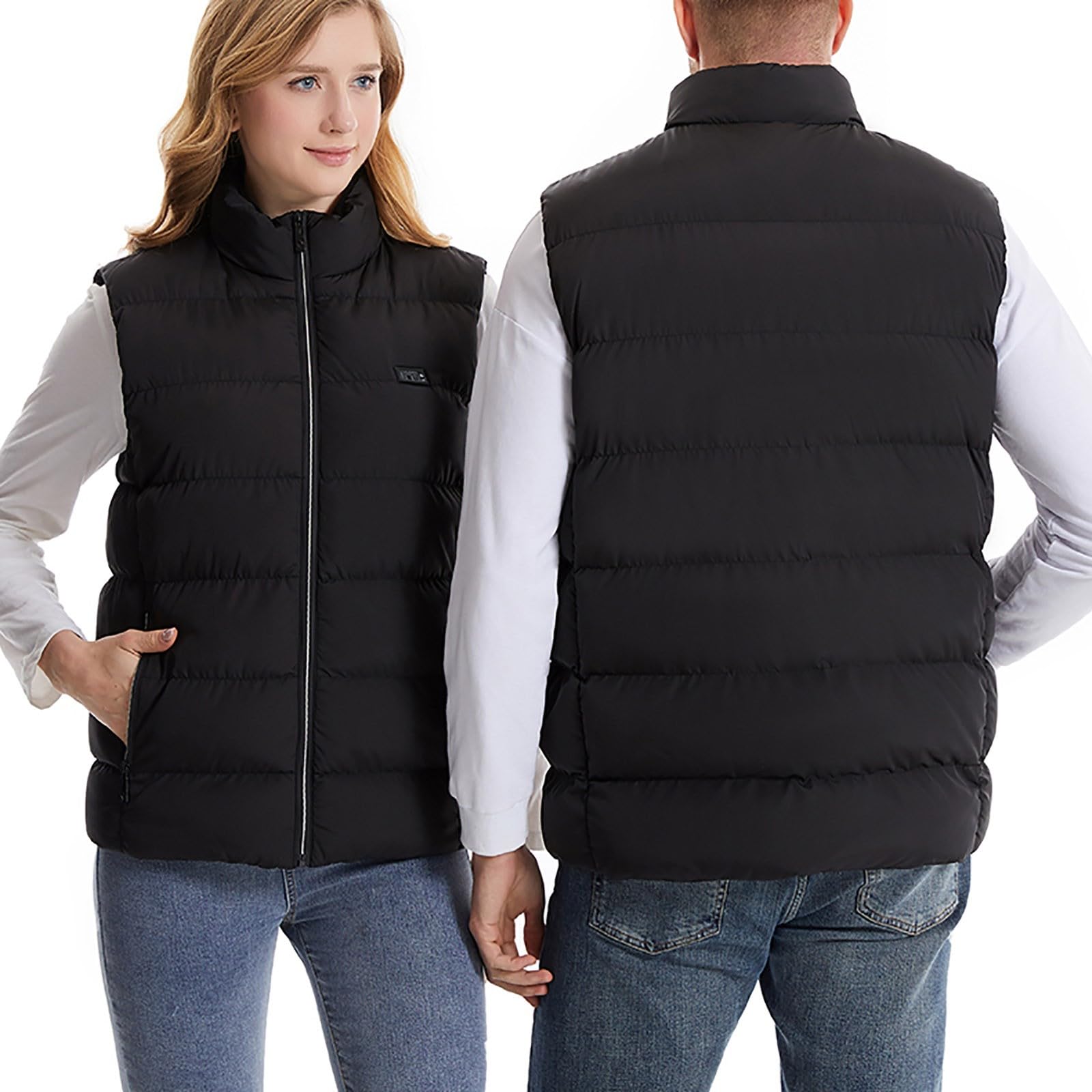 Chaleco calefactable unisex con 26 almohadillas calefactoras de fibra de carbono y 3 niveles de temperatura. Chaqueta calefactable de invierno para motociclismo, pesca, esquí y actividades a