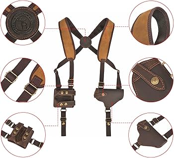 Amazon.co.jp: TOURBON ショルダーホルスター 帆布と牛革製 マガジン