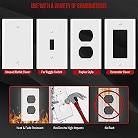 Vista 69 de ENERLITES Placa de pared de metal dúplex para receptáculos, cubierta de salida de acero inoxidable, resistente a la corrosión, tamaño de 1 banda