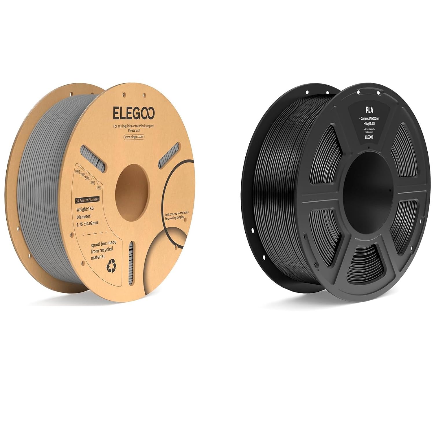 PLA Plus Filament Gray 1KG & PLA Filament Black 1KG