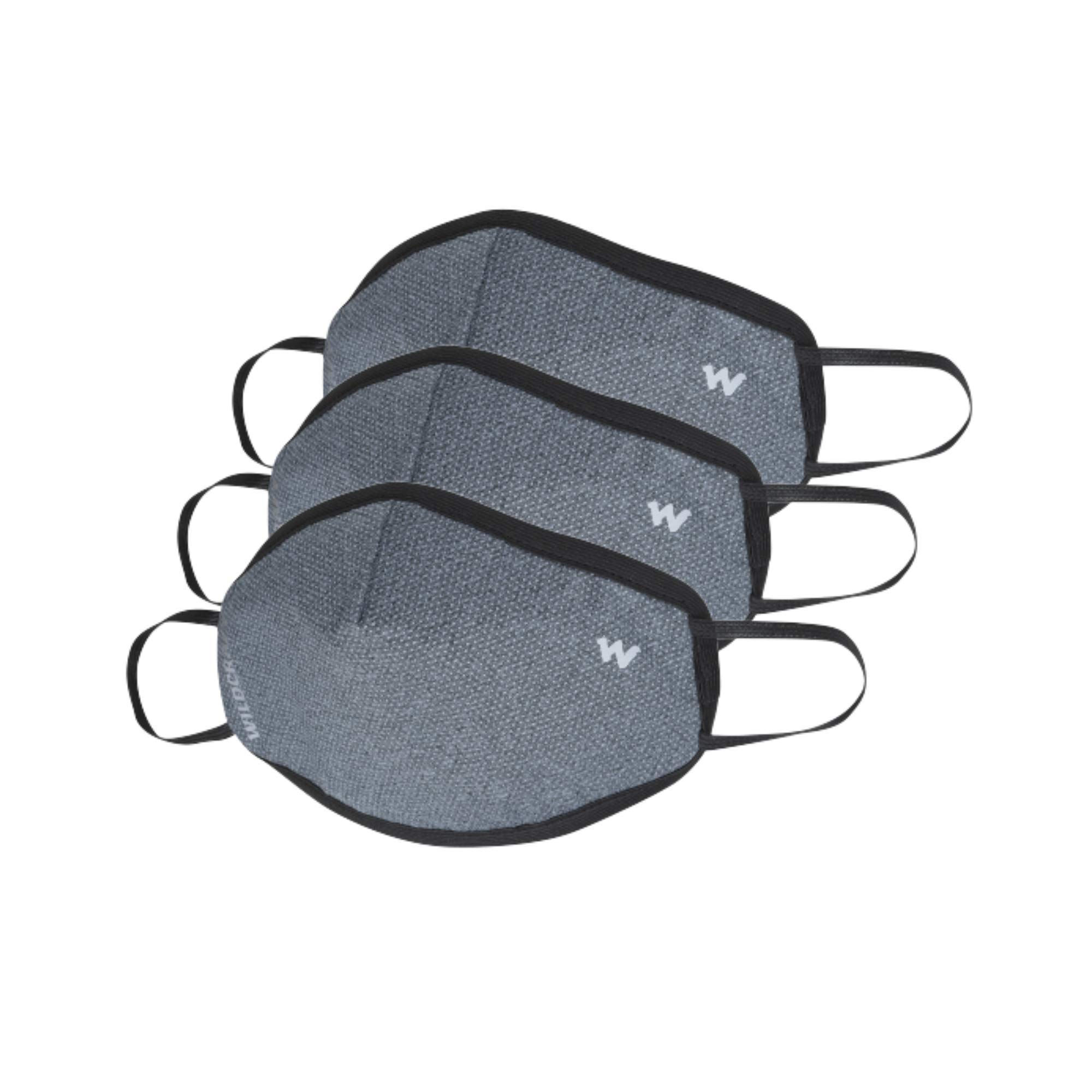 WildcraftUnisex-Adult Polyester SUPERMASK W95+ Reusable Outdoor Respirator 3P : Pointel : Gry_Dark : M (8903338297758 Medium)