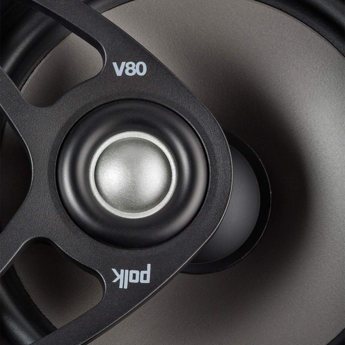 Polk Audio V80 Enceinte de Plafond avec cône en polypropylène, Tweeter à dôme en Soie à Montage pivotant, Installation Facile, Grille magnétique pouvant être Peinte