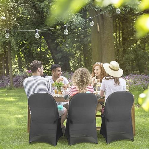 Vista 113 de Babenest Fundas plegables de elastano para sillas de Halloween, mejoradas, 10 unidades, universales, elásticas, lavables, protectores para bodas