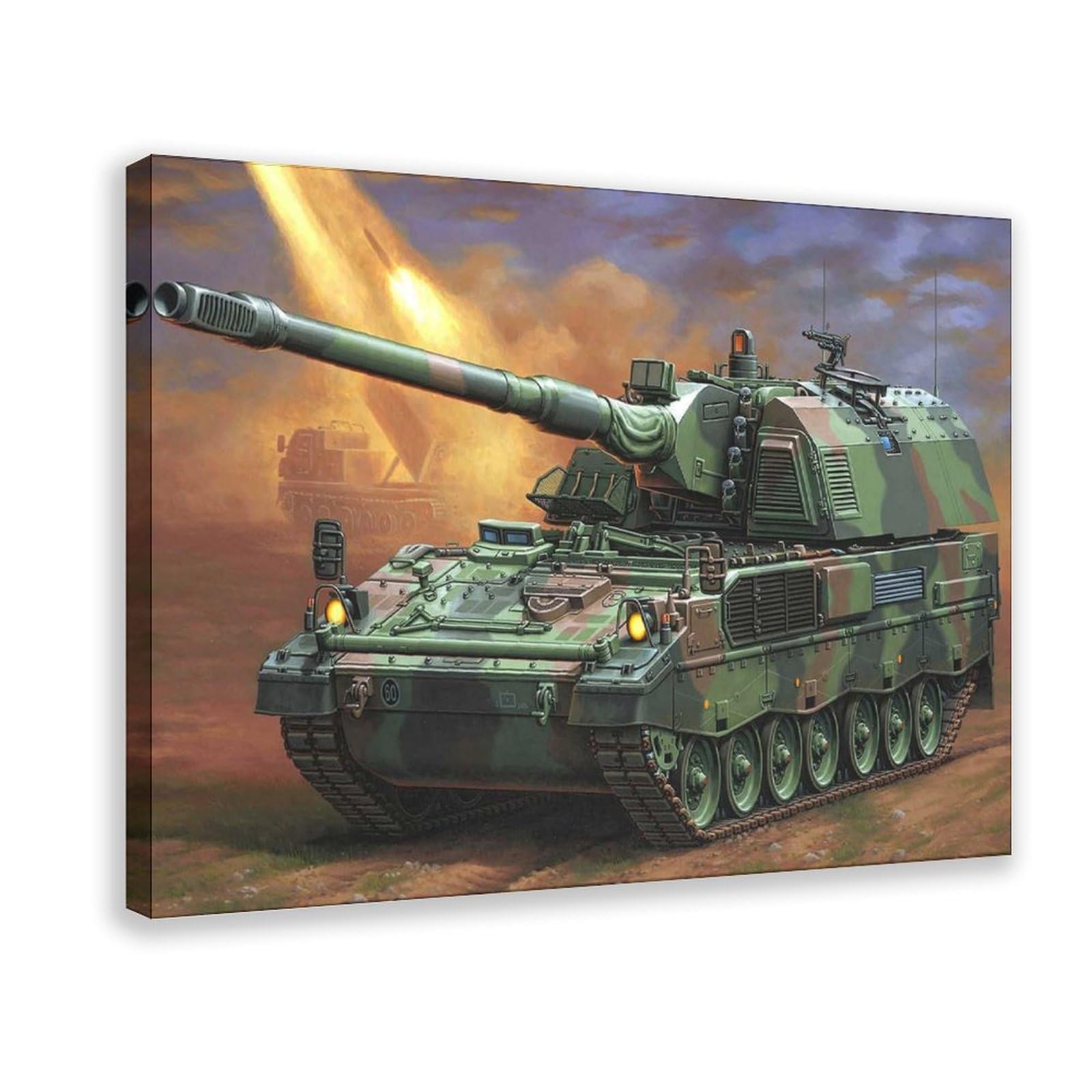 Tank Drawing Art on Canvas, Battlefield Big Artworks for Wall, Tanks Modern Wall Decor Canvas Art Poster And Wall Art Picture Print Modern Family Bedroom Decor Posters Frame 20x30inch