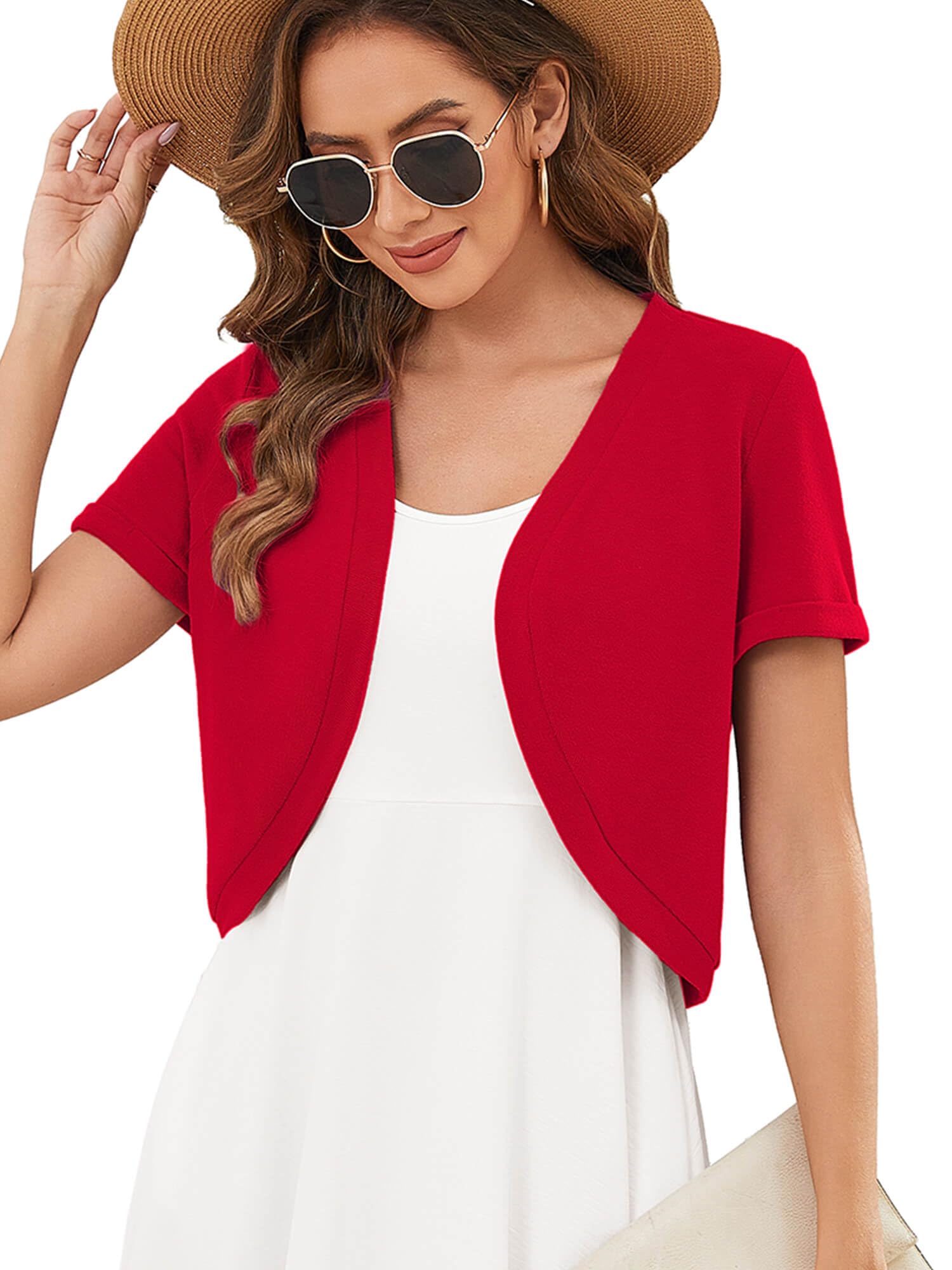Heymoments Women's Short Sleeve Shrugs Summer Cardigan for Dress