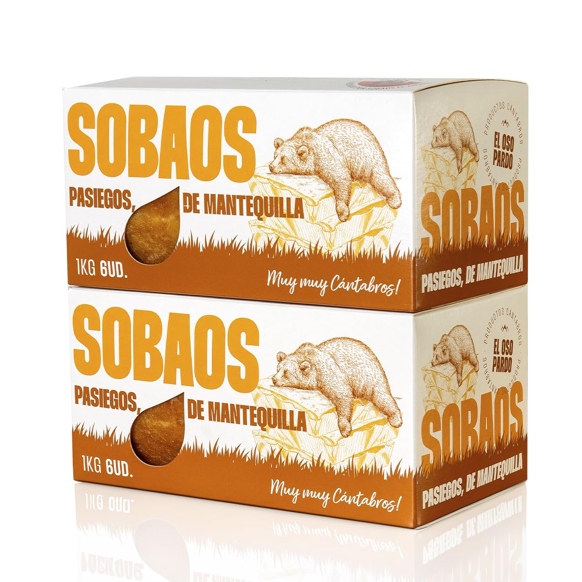 EL OSO PARDO Sobaos Pasiegos IGP - Receta Tradicional de Cantabria, Bizcocho de Mantequilla, 6 uds. Tamaño Mediano, Caja 500 g. — view 14