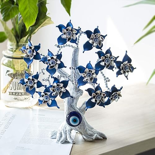 Miniatura 6 de Azul Mal de Ojo Flores y Elefante Dios Feng Shui Árbol