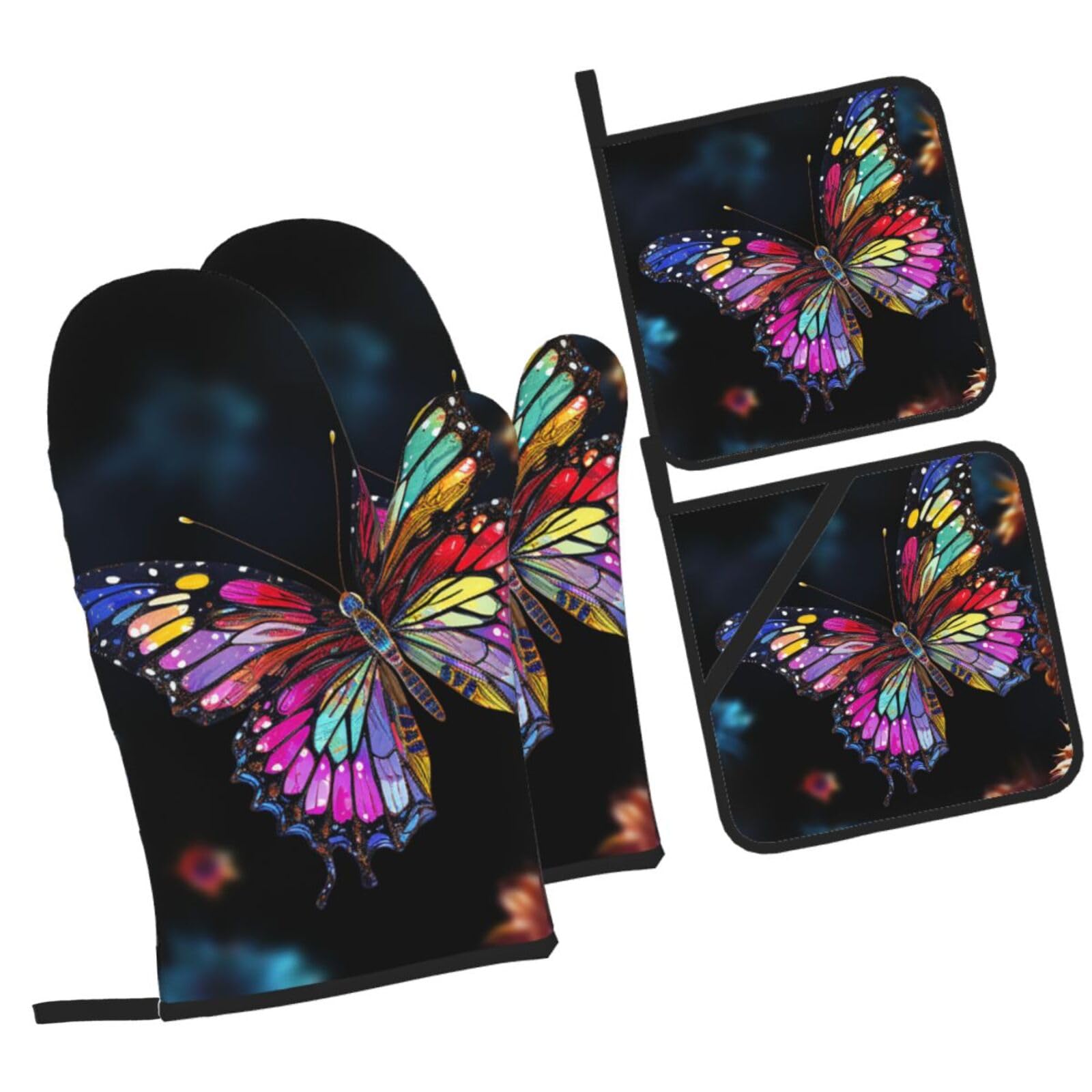 Gants de cuisine résistants à 500 degrés, maniques papillon pour protection thermique