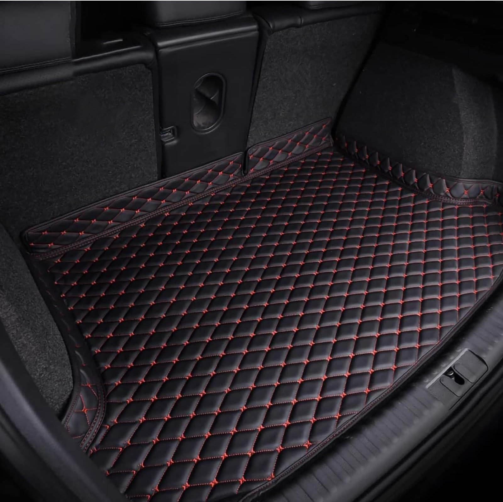 Cargo Liner for Audi A3 Hatchback 2003-2013, Floor Liner Anti-Slip Rear Cargo Tray Trunk Floor Protection Mat Accessories,Black-Red