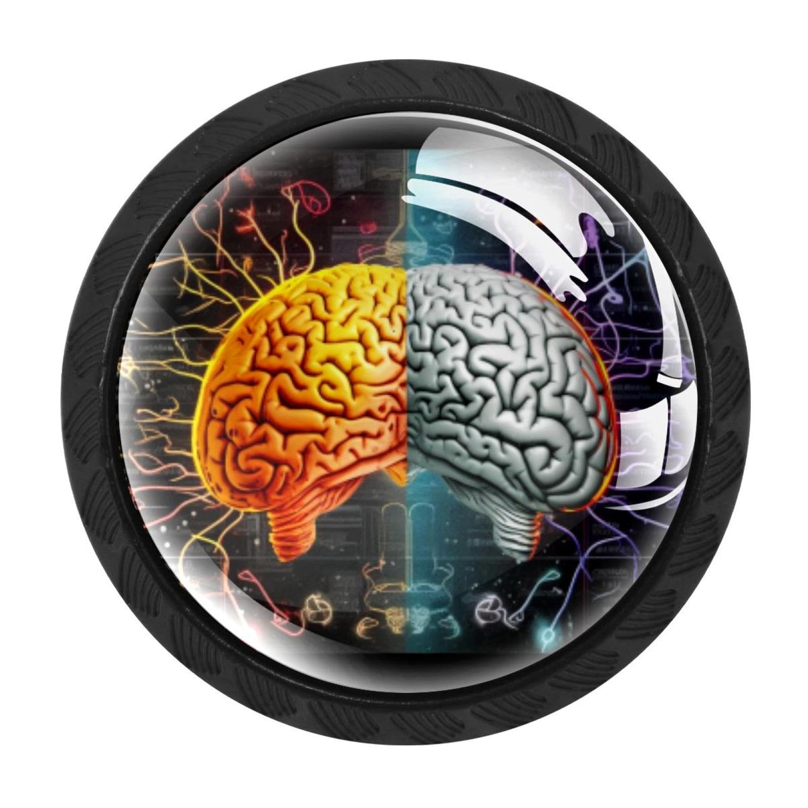 Chenzzzz Multicolored 06 4 Pack Mathematical Engineering Brain Drawer Knob Cabinet Hardware