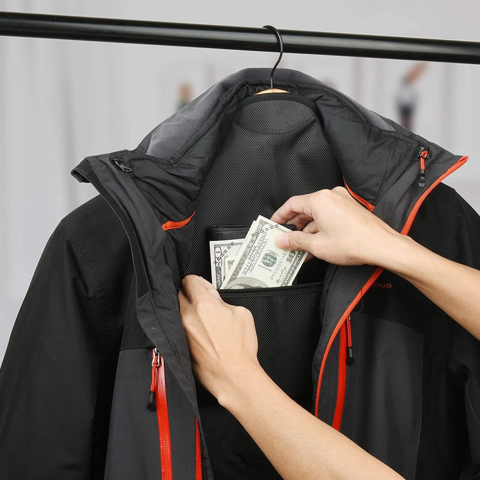 Hide Pocket Safe Hanger Secret Document Fireproof Waterproof Holder Diversion Safe Valuables Storage Bag Cash Hiding Pocket With