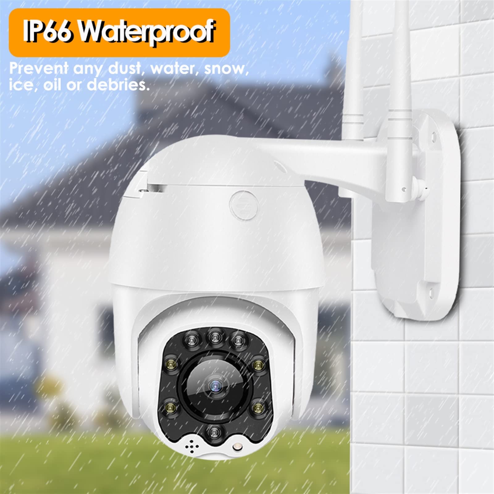Telecamera Wifi Esterno, 4G SIM Card Telecamera IP Telecamera di videosorveglianza Sicurezza esterna PTZ Telecamera CCTV Audio a 2 vie Zoom ottico 5X Notte a colori ,Sicurezza, Antifurto(4mm,UPGRADE_W