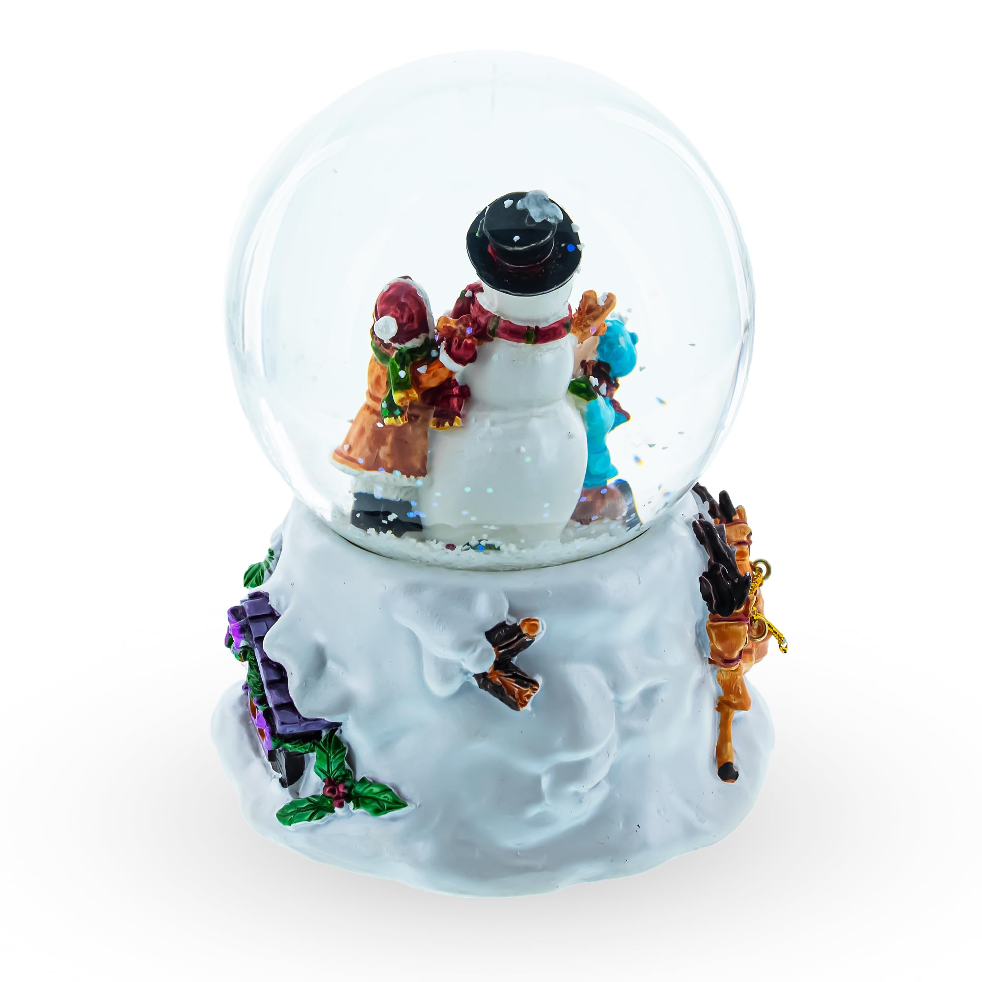 BestPysanky Boule à neige musicale avec bonhomme de neige pour enfants