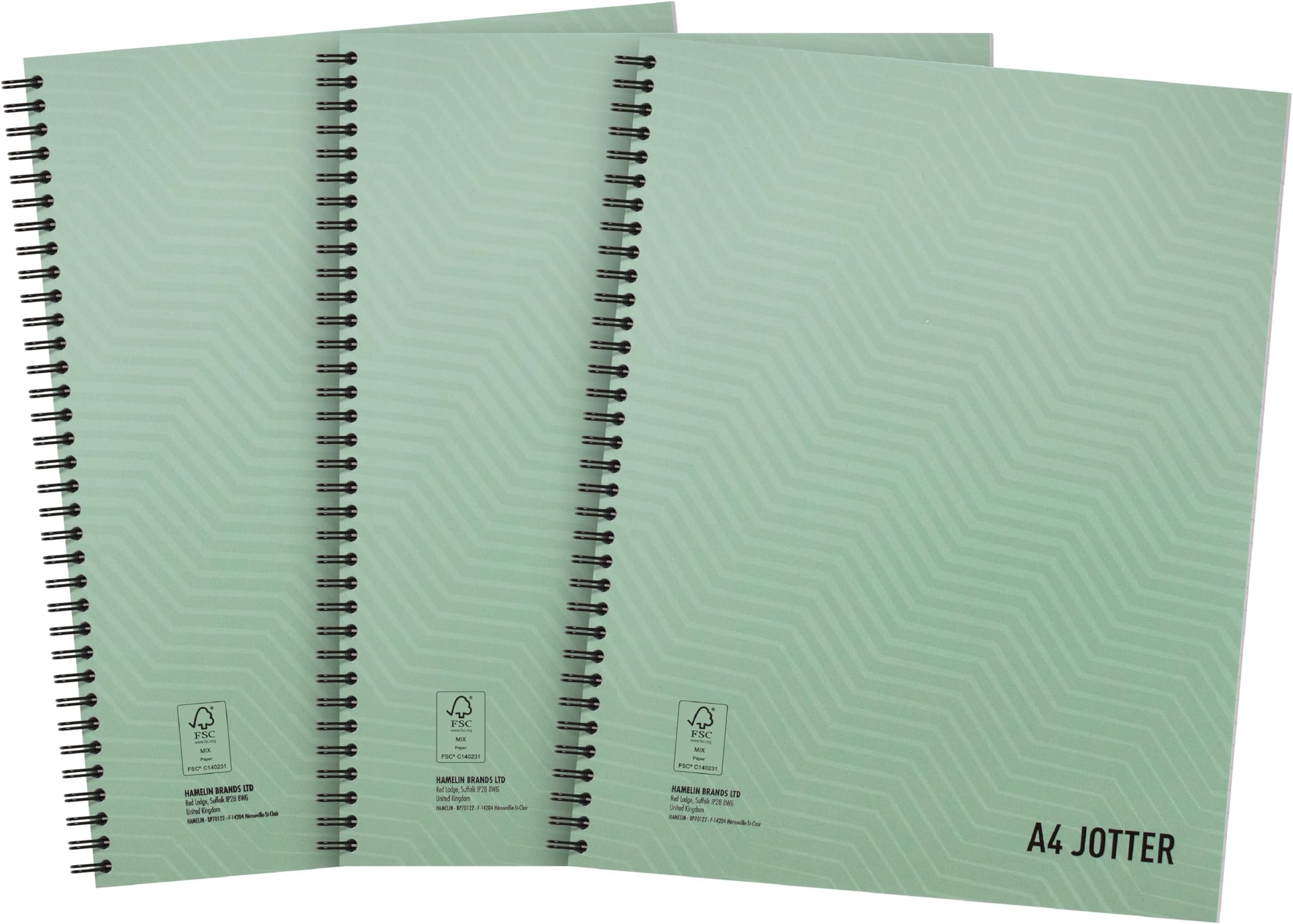 Summit A4 Metallic Wirebound Notebook – 3 Pack, Ruled Pages for School, Work & Journaling, Lay-Flat Durable Binding