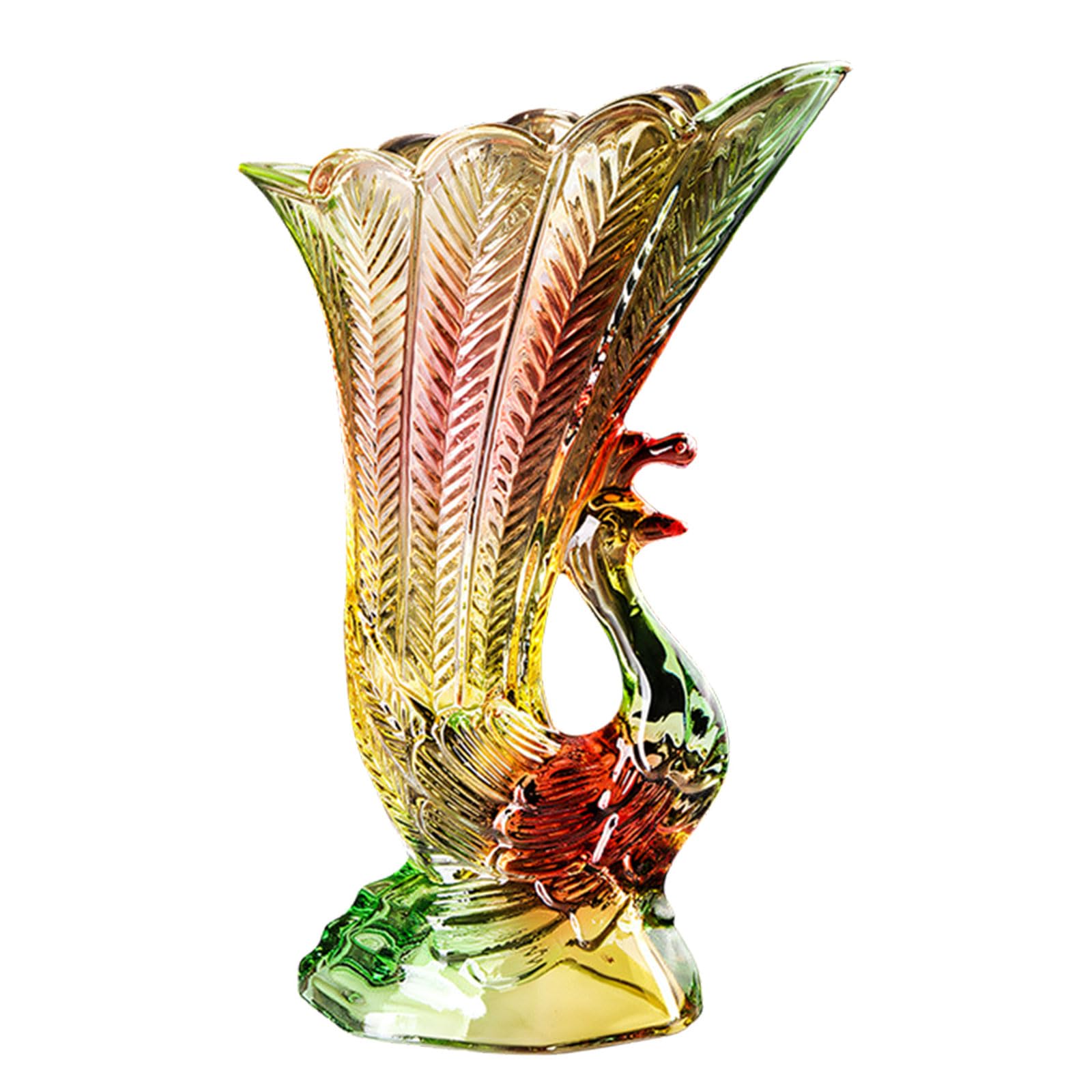 NVOQILIN Hand Blown Glass Vases, Unique Glass Vases, Moderns Art Decors Decorative Vase for Floral Arrangements Table Centerpieces Hand Blown