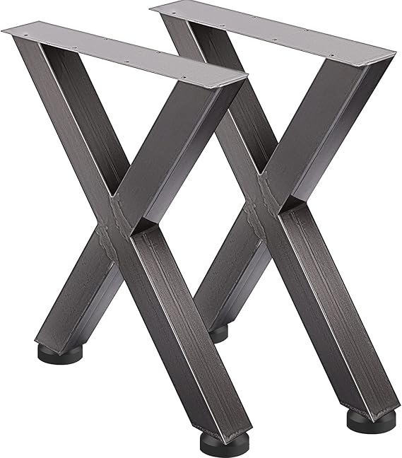 KITGARN Set of 2 Steel XFrame Table Legs 28" x 24" Dining Table Legs