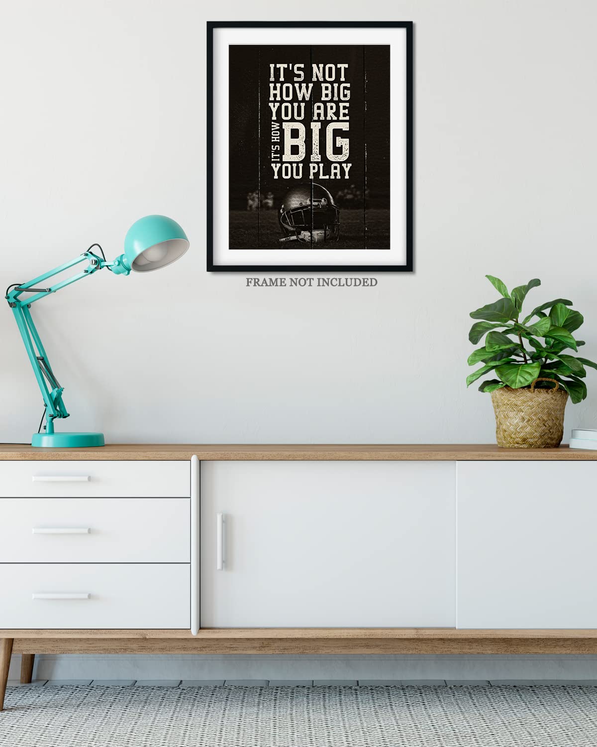 Arte de pared inspirador de fútbol para niños, habitación de niños, habitación familiar o sala de juegos, cueva de hombre, guarida, decoración de habitación adolescente, regalo de decoración del