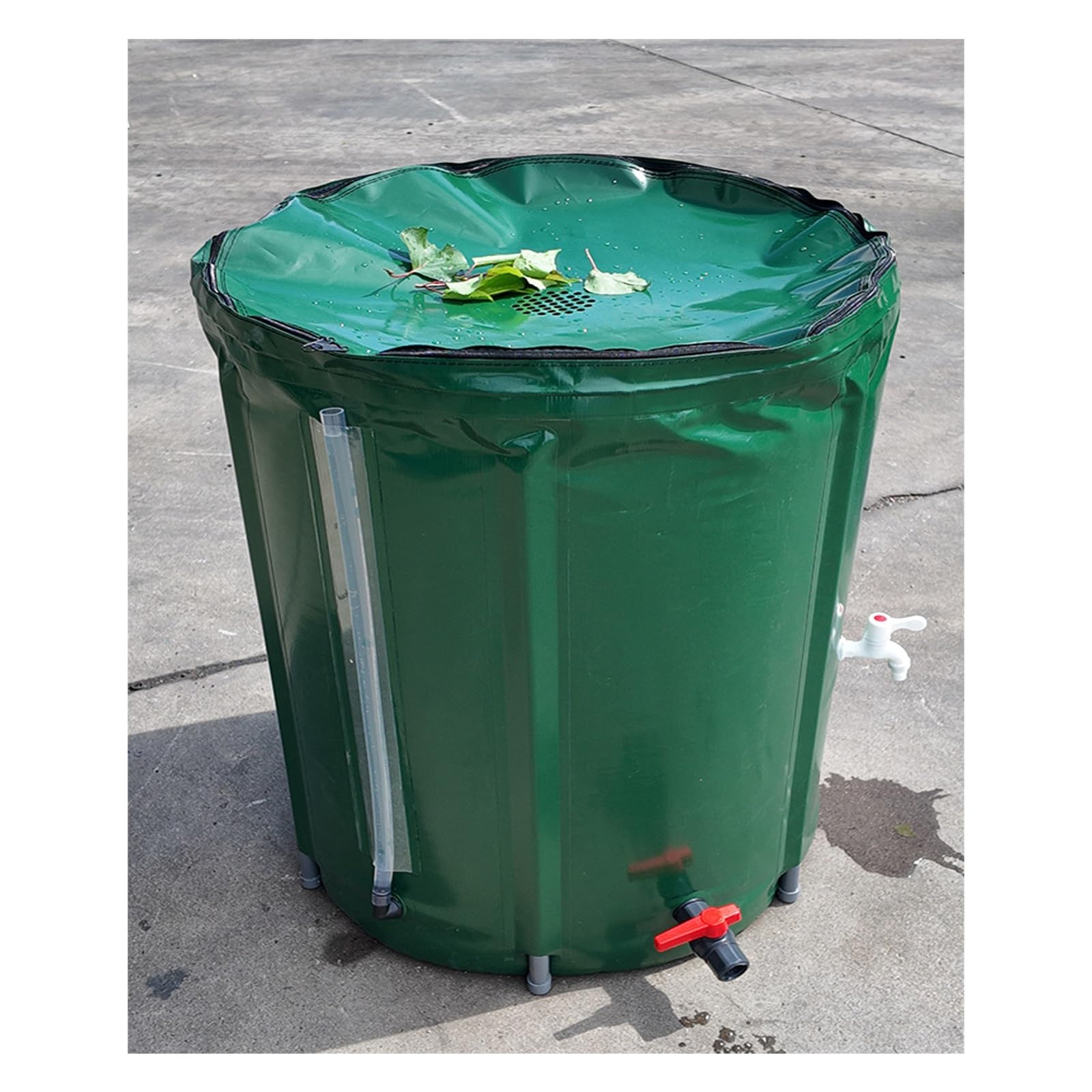 Rainwater barrels, Rain Barrel，Top Cover with Filter Mesh, Sturdy Fabric, Large Water Storage Capacity(Green,1000L)