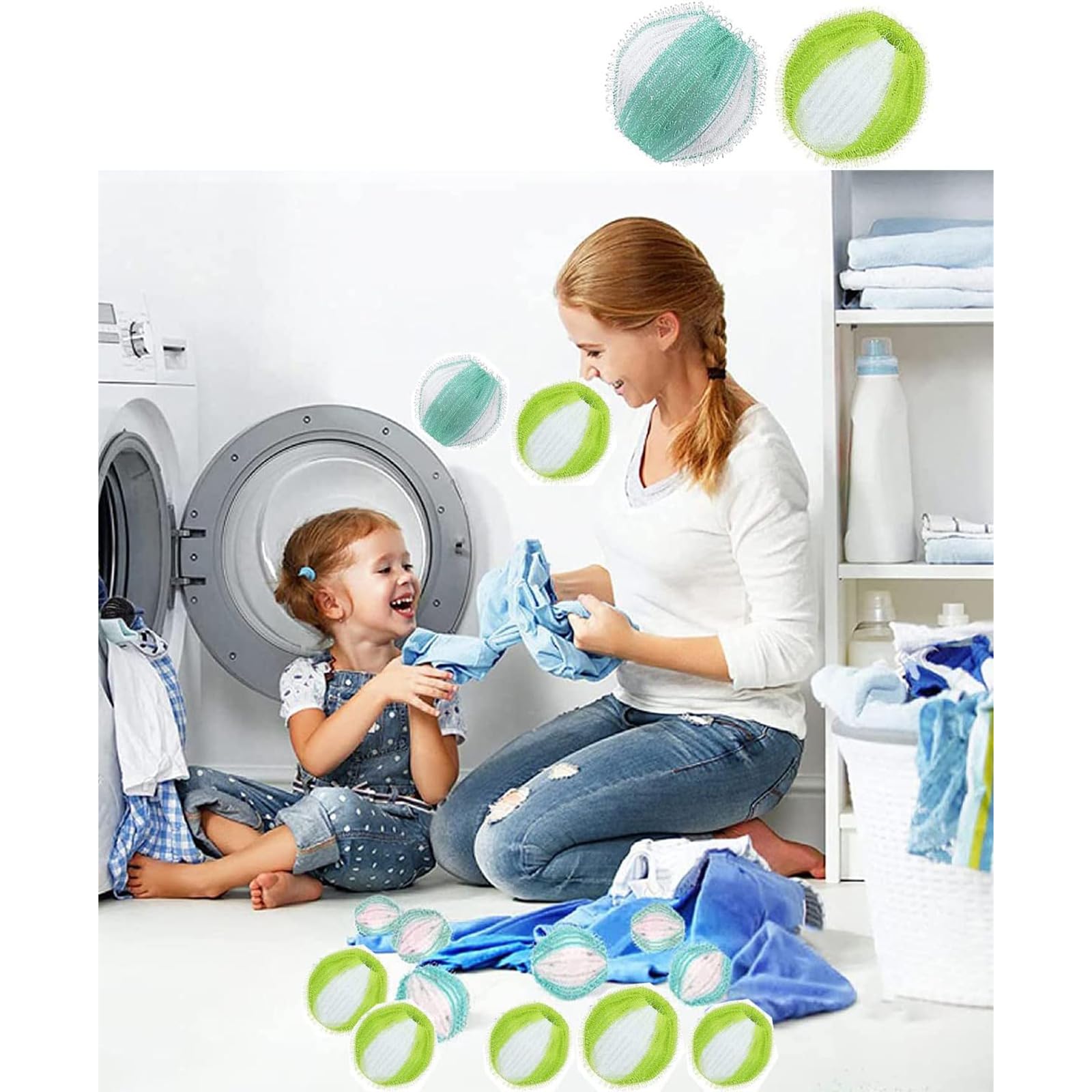 12 PCS pet Hair Remover Washing Machine, Reusable Washing Machine Lint Remover, Laundry Balls Shaped Pet Hair Remover - Image 4