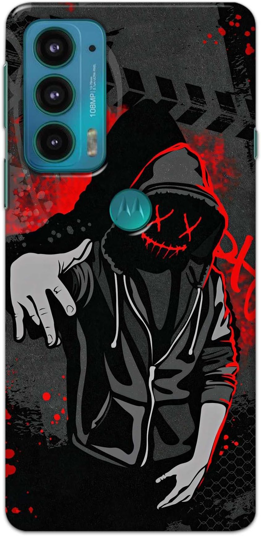 PRINTFIDAA® Printed Hard Back Cover for Motorola Edge 20 Back Cover (Hoodie Rapper) -100724(AD)