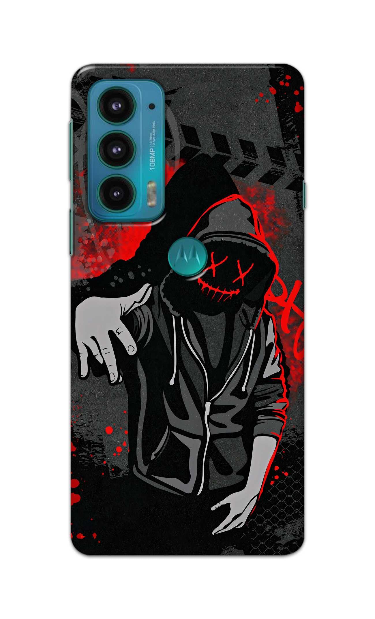 PRINTFIDAA® Printed Hard Back Cover for Motorola Edge 20 Back Cover (Hoodie Rapper) -100724(AD)