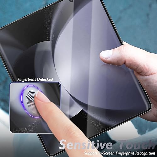 Miniatura 4 de Orzero Paquete de 2 protectores de pantalla de TPU compatibles con Samsung Galaxy Z Fold 5 5G (no vidrio), PET suave de alta calidad de borde a