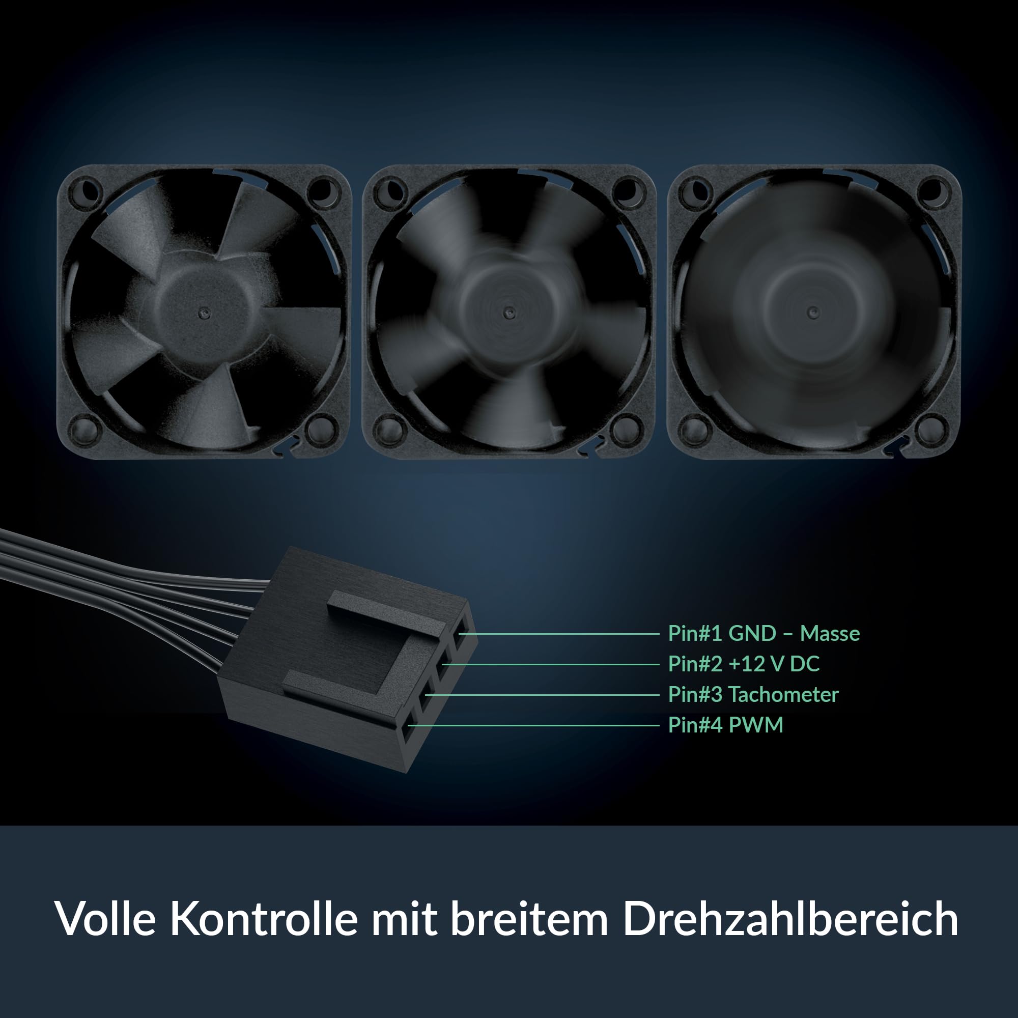 ARCTIC S4028-15K (5 Stück) - 40x40x28 mm Server Lüfter mit Doppelkugellager, 1400-15000 rpm, PWM reguliert, 4-Pin Anschluss, 12 V DC - Schwarz