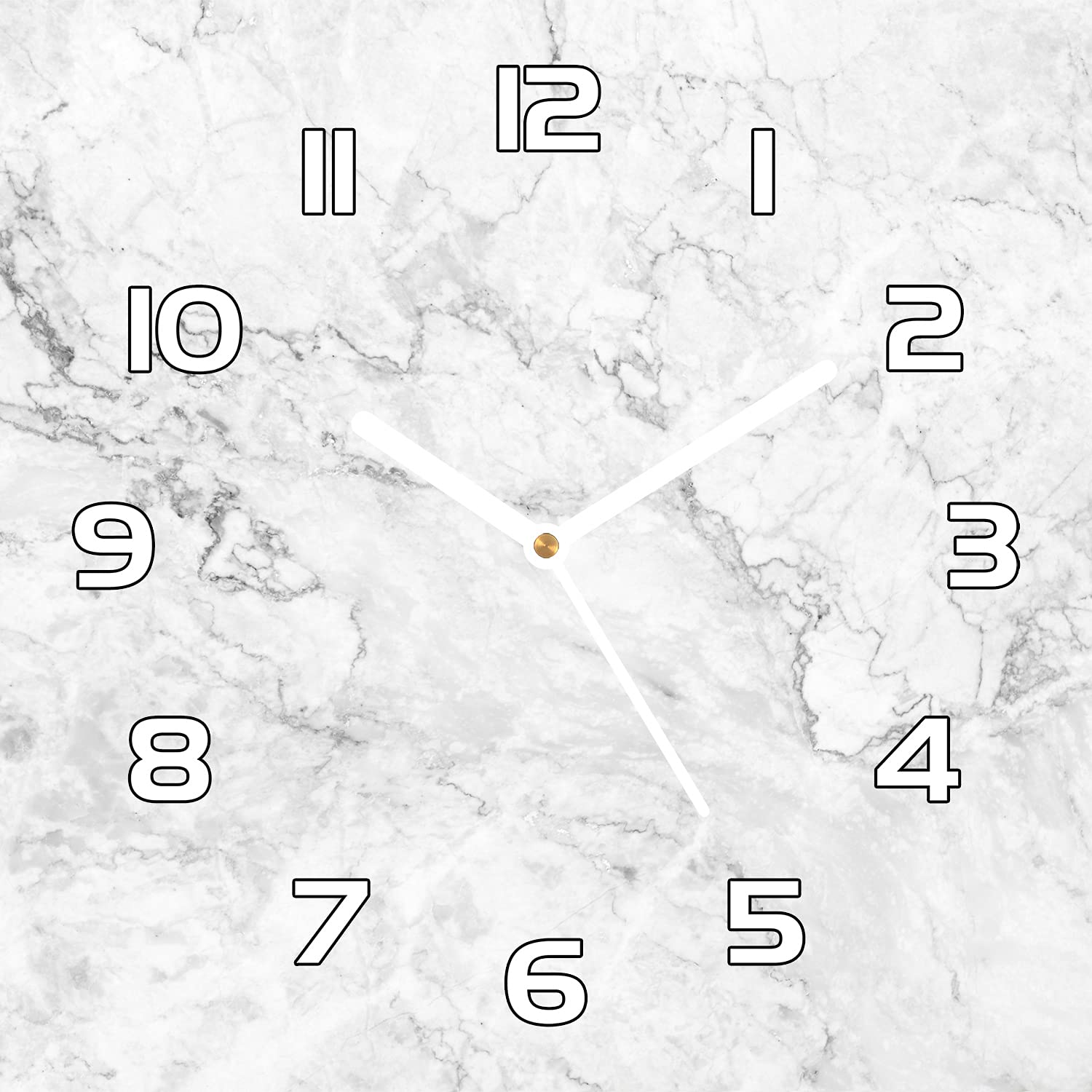 Horloge en verre de sécurité Coloray 30x30 cm impression marbre durable