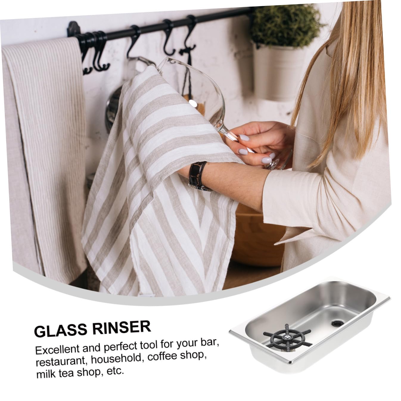 Angoily Scolaborraccia Lavabicchieri Automatico in Acciaio Inox e Silicone, Risciacquo ad Alta Pressione per Bar e Lavello Cucina, Pulizia