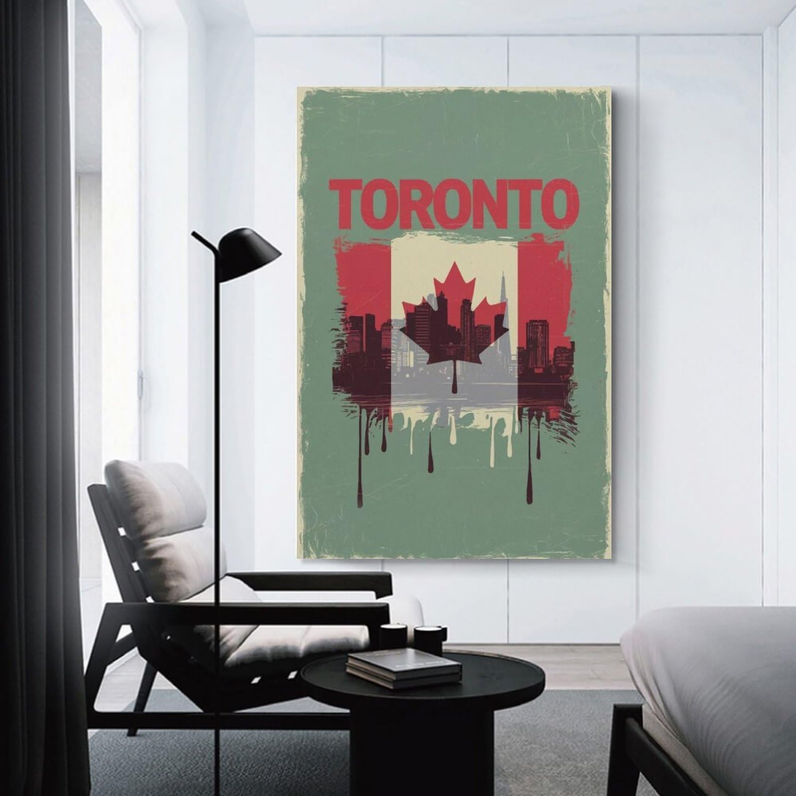 Junmoney Toronto Skyline Wall Decor Canvas Print 20x30inch(50x75cm), for Lounge, Study, Hallway Or Flat Walls, Decorative Artwork with Broad Appeal