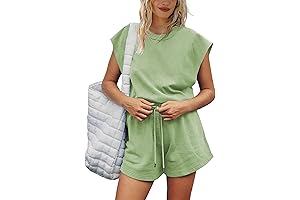 Womens Summer Rompers Casual Active One Piece Short Jumpsuit Cap Sleeve Open...