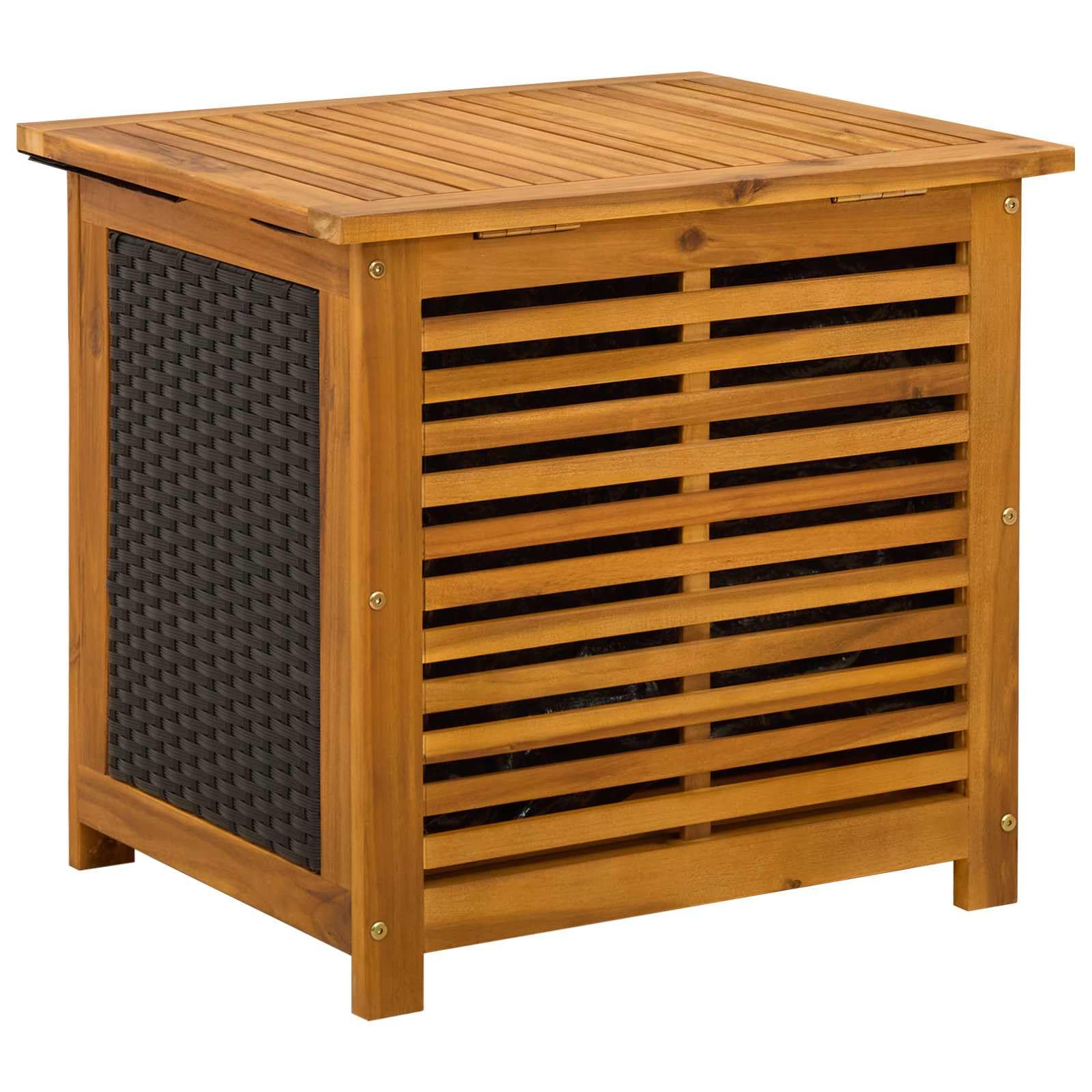 vidaXL Scatola di Stoccaggio per Giardino 185 L 60 x 50 x 56 cm Nero