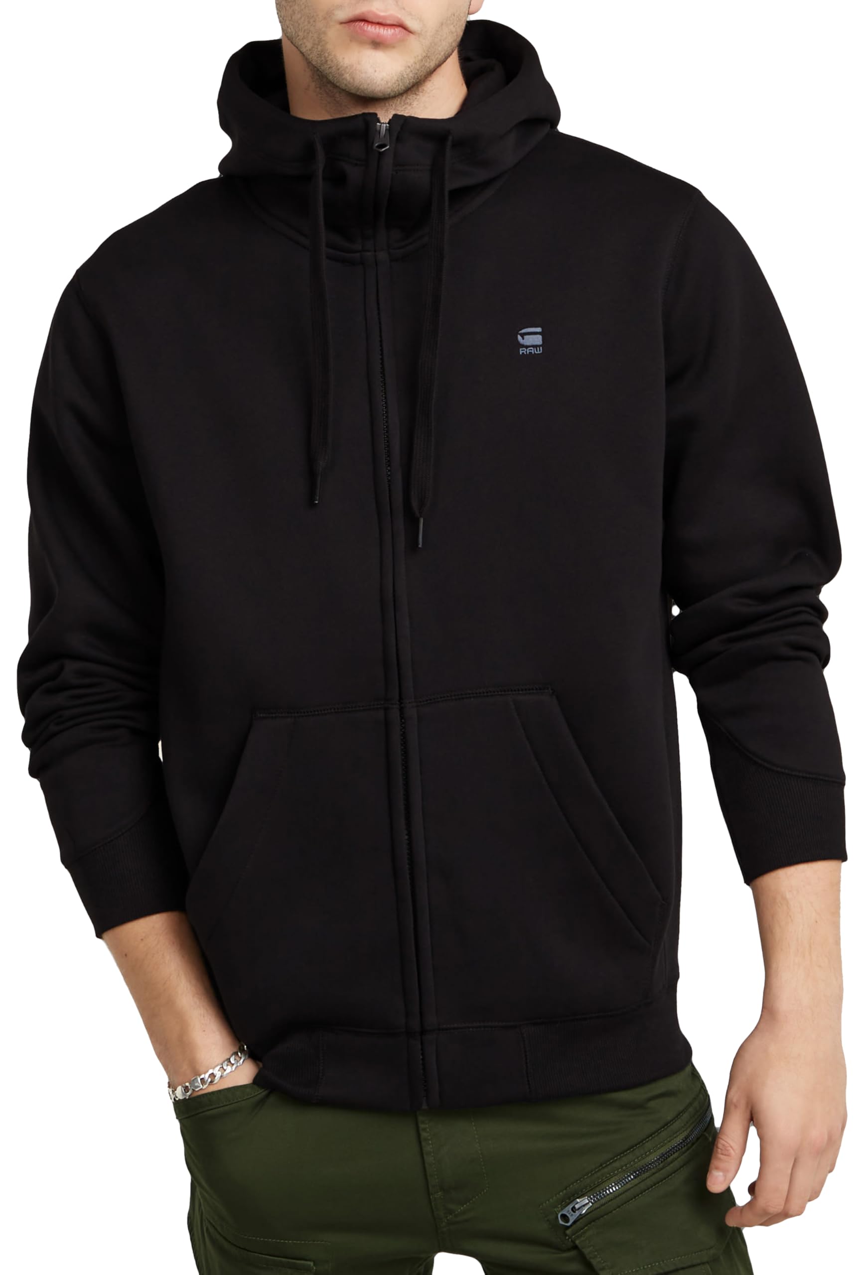G-Star Men's Premium Core Zip Thru Hoodie, Black (dk black D16122-C235-6484), XS