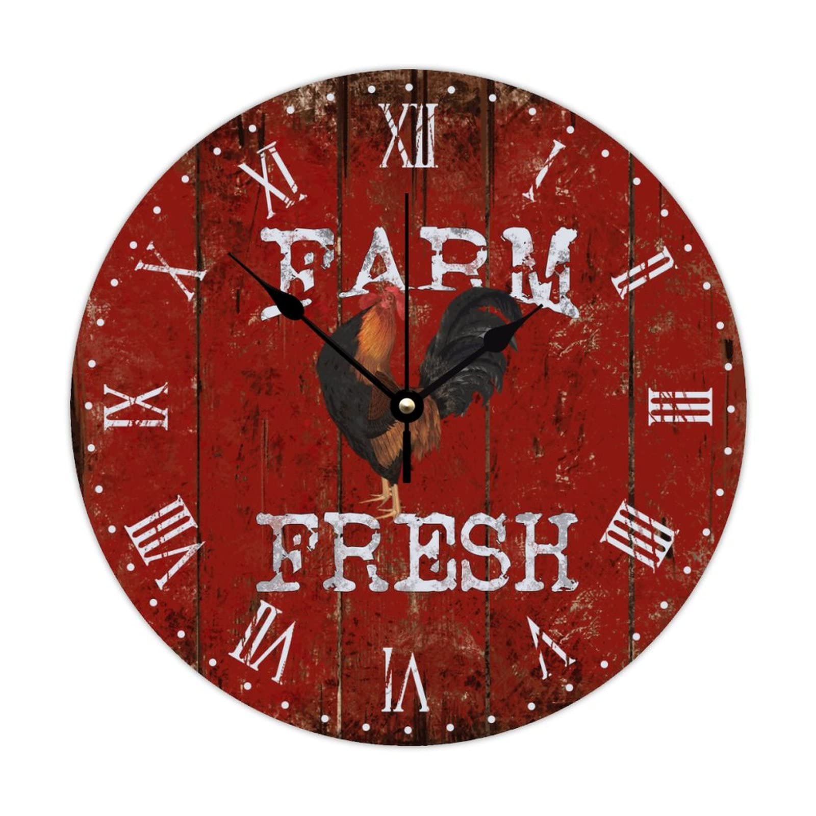 Horloge ronde en bois à quartz à piles 38 cm grand format pour maison et bureau calme